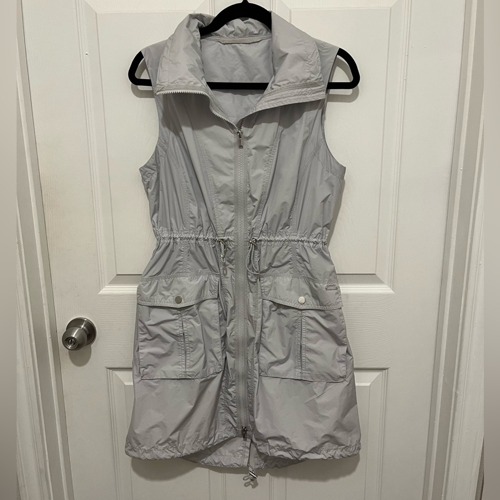 ATHLETA Women’s Vest City Slicker Full Zip Water Resistant Size 12/16 Gray